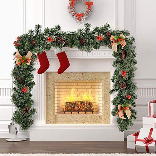 Decorated Christmas Garland for Fireplaces