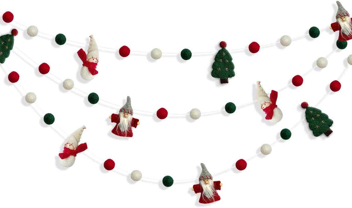 Wood and Felt Christmas Garland