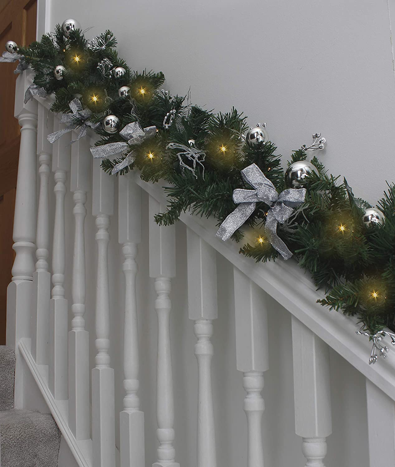 Silver Decorated Christmas Garland