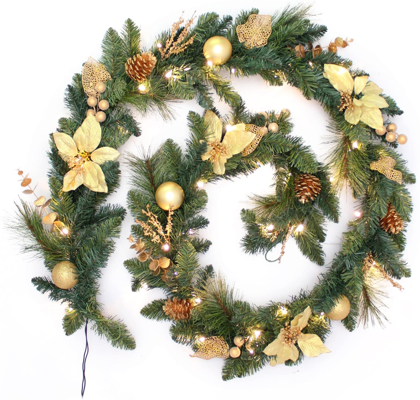 Gold Pre-Lit Christmas Garland