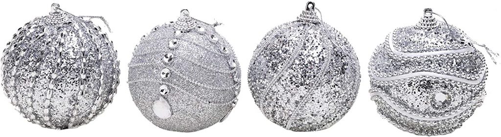 glitter christmas baubles